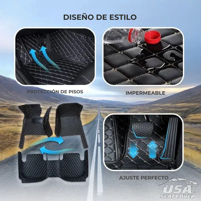 ShieldMats® Tapetes y tapizados duraderos y universales para automóviles, SUV y camionetas. (Kit completo delantero y trasero)
