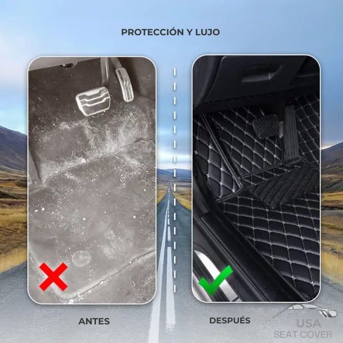 ShieldMats® Tapetes y tapizados duraderos y universales para automóviles, SUV y camionetas. (Kit completo delantero y trasero)
